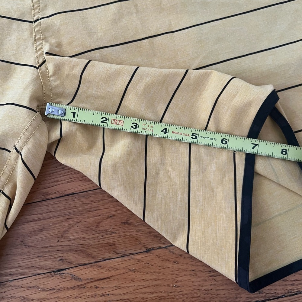 Vuori Men's Mustard Striped Board Shorts - Picture 5 of 6